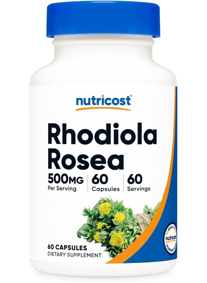 Nutricost Rhodiola Rosea 500mg, 60 Vegetarian Capsules - Gluten Free and Non-GMO Rhodiola Rosea Supplement