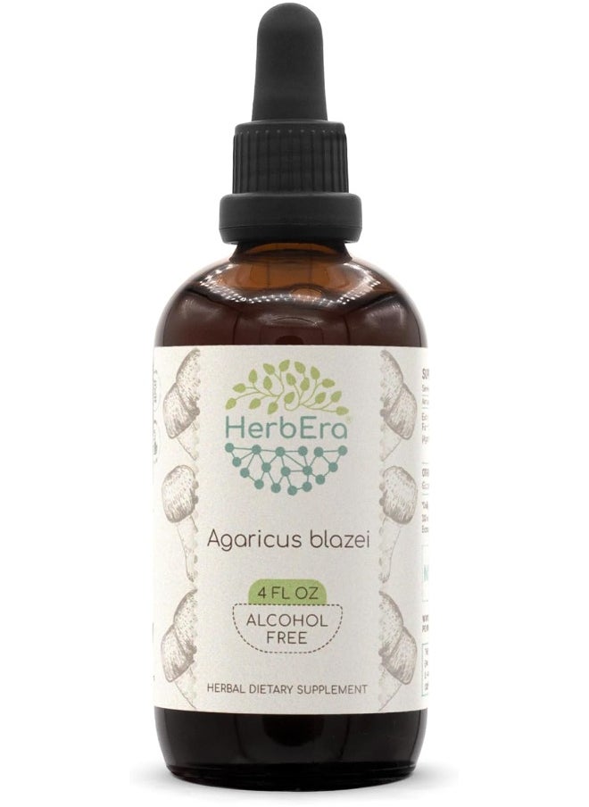 Agaricus Blazei B120 Alcohol-Free Herbal Extract Tincture, Organic Agaricus Blazei (Agaricus Blazei Murill) Dried Mushroom (4 Fl Oz)