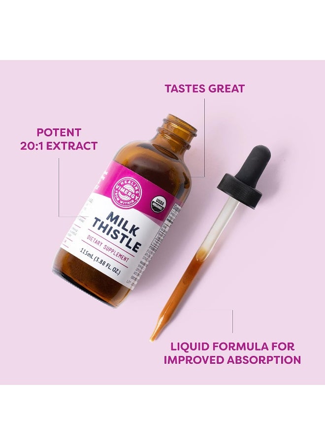 Vimergy USDA Organic Milk Thistle Extract, 57 Servings – Healthy Liver Support Supplement Drops – Liquid Milk Thistle Tincture – No Alcohol Added - Non-GMO, Vegan & Paleo (115 ml)