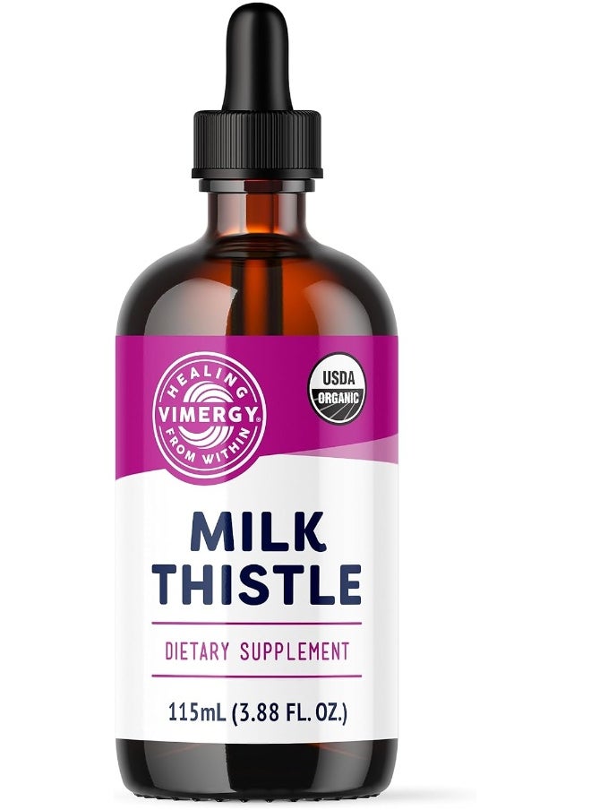 Vimergy USDA Organic Milk Thistle Extract, 57 Servings – Healthy Liver Support Supplement Drops – Liquid Milk Thistle Tincture – No Alcohol Added - Non-GMO, Vegan & Paleo (115 ml)