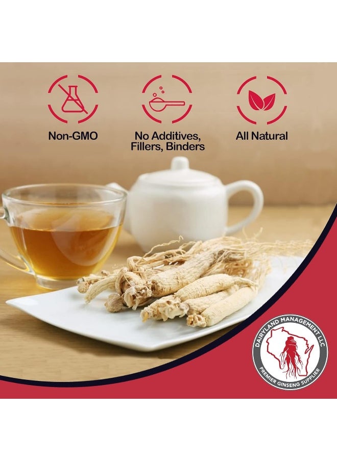 Authentic American Ginseng Powder - No Additives, Non-GMO, Gluten Free, Ground from Wisconsin Roots, 4 Oz