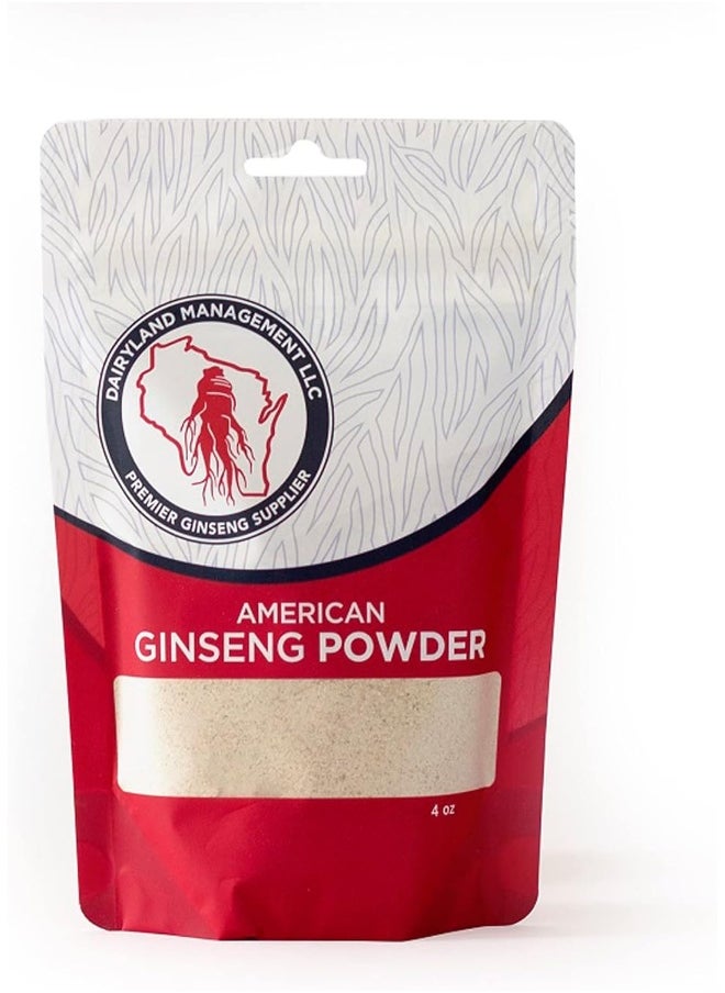 Authentic American Ginseng Powder - No Additives, Non-GMO, Gluten Free, Ground from Wisconsin Roots, 4 Oz