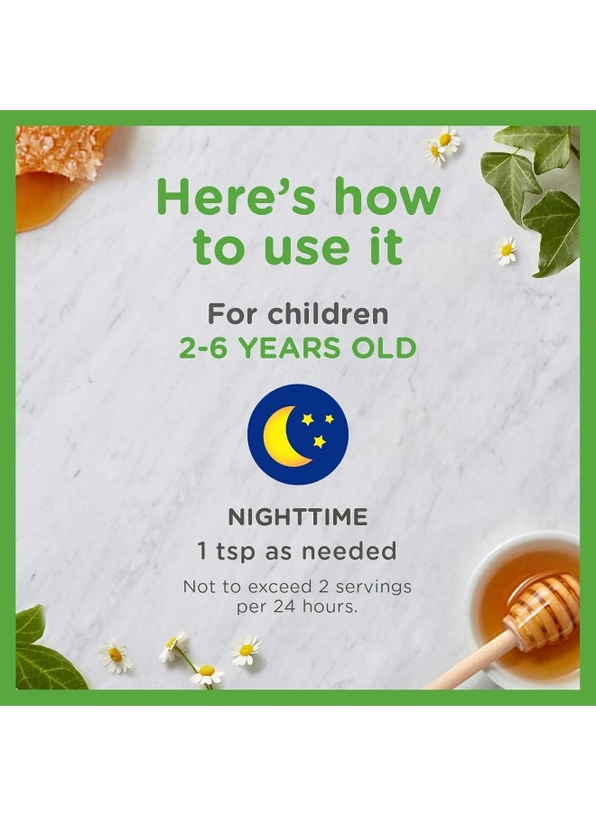 Kids Cough + Mucus Nighttime for Children 2-6 with Dark Honey, Ivy Leaf, Zinc And Elderberry, Mixed Berry Flavor, 118 ML