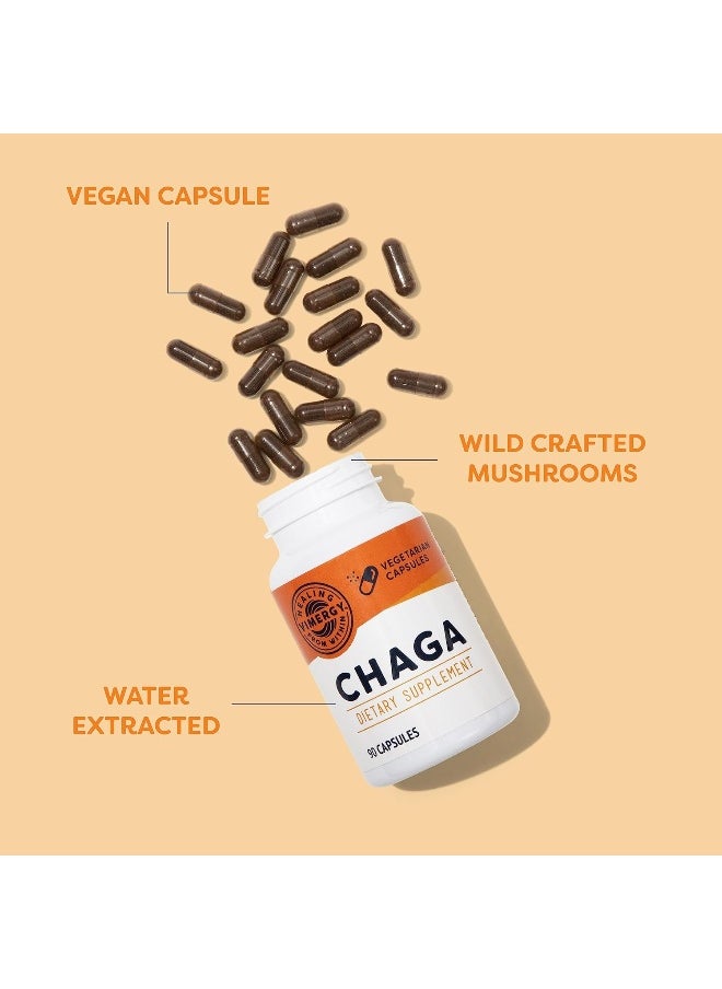 Vimergy Chaga Mushroom Capsules, 30 Servings – Real Mushroom Herbal Supplement for Cardiovascular Support - Kosher, Non-GMO, Gluten-Free, Vegan, Paleo - 100% Pure Chaga with Zero Fillers (90 Count)
