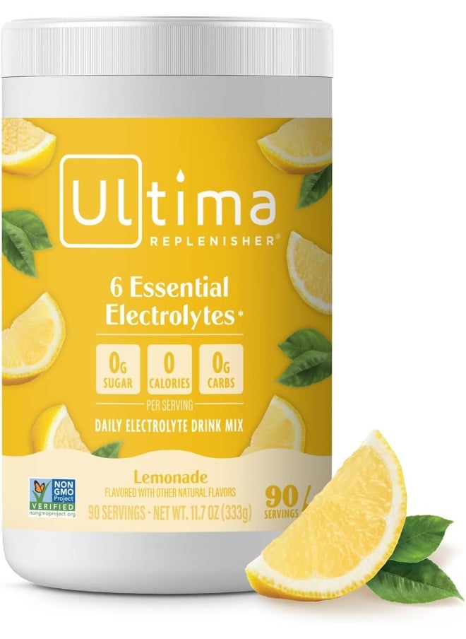 Hydration Electrolyte Powder- 90 Servings- Keto & Sugar Free- Feel Replenished, Revitalized- Naturally Sweetened- Non- Gmo & Vegan Electrolyte Drink Mix- Lemonade