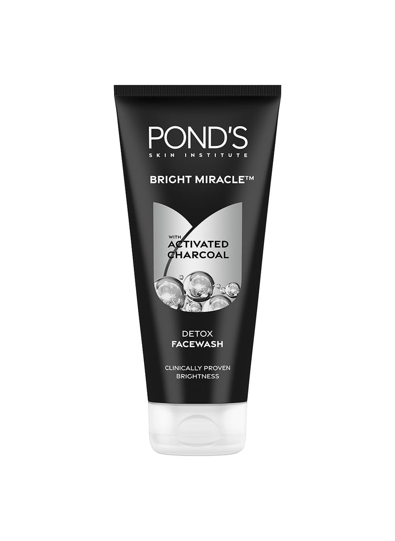 PONDS Pure Detox Face Wash 200 g Daily Exfoliating  Brightening Cleanser Deep Cleans Oily Skin  With Activated Charcoal for Fresh Glowing Skin