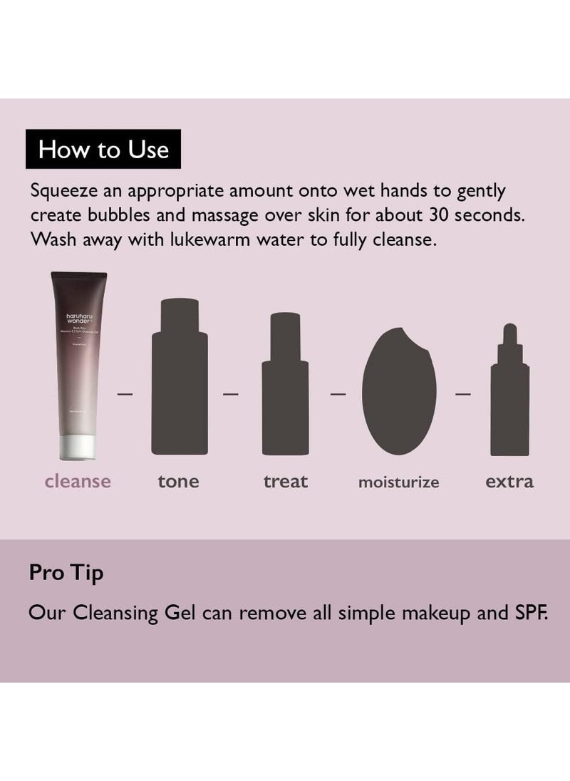 Haruharu Wonder Black Rice Moisture 5.5 Soft Cleansing Gel 100ml – Gentle Face Wash & Foam Cleanser with Fermented Black Rice Extract for Hydrated, Smooth & Nourished Skin