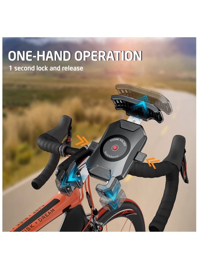 Anti-Theft Motorcycle Phone Holder - Dual Socket Aluminum Ball Mount for 4.0-7.0