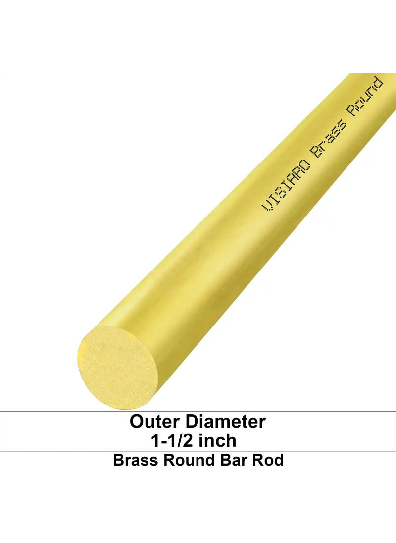 Visiaro Hard Brass Round Bar Rod 1mtr Outer Dia 112 inch Pack of 1