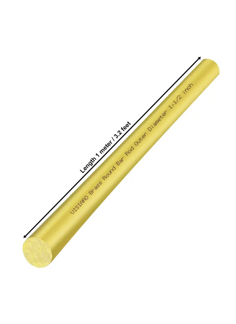 Visiaro Hard Brass Round Bar Rod 1mtr Outer Dia 112 inch Pack of 1