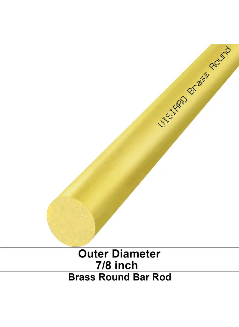 Visiaro Hard Brass Round Bar Rod 1mtr Outer Dia 78 inch Pack of 1