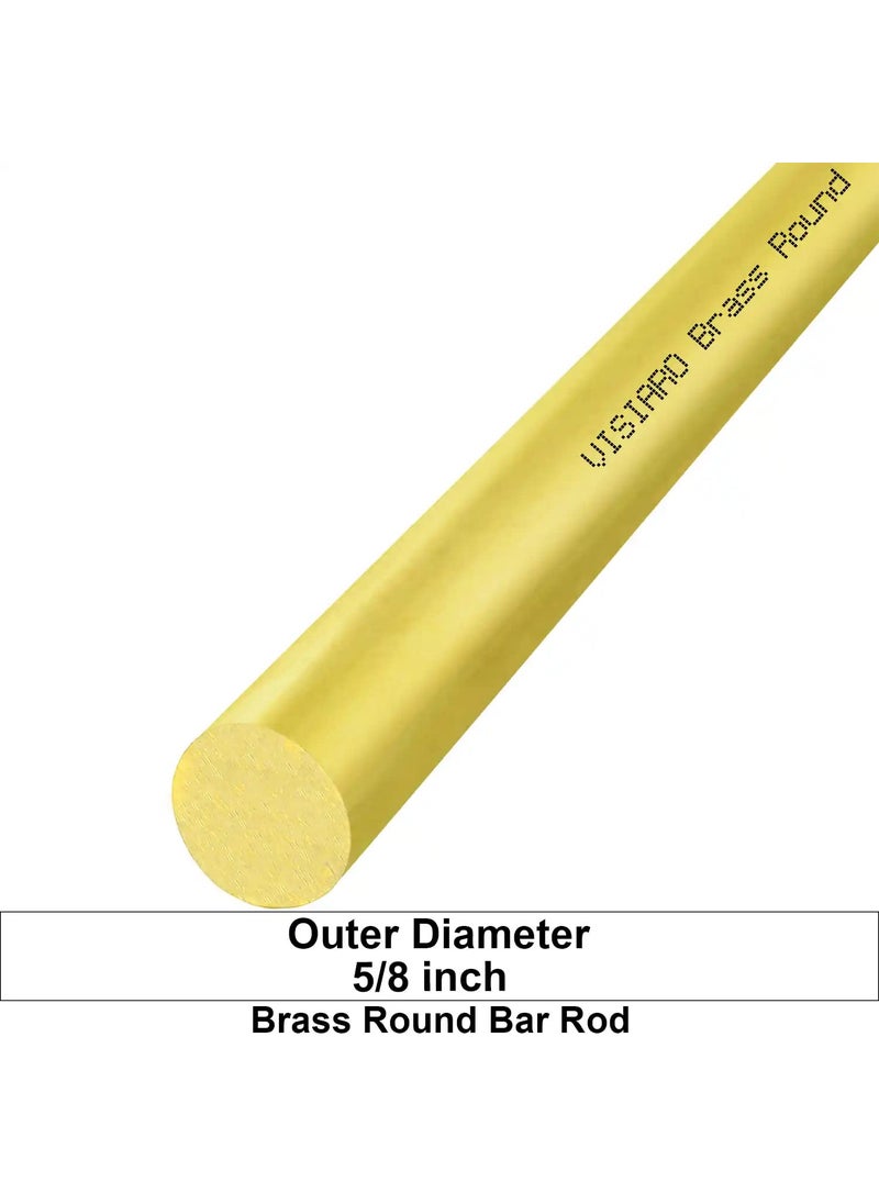 Visiaro Hard Brass Round Bar Rod 1mtr Outer Dia 58 inch Pack of 1