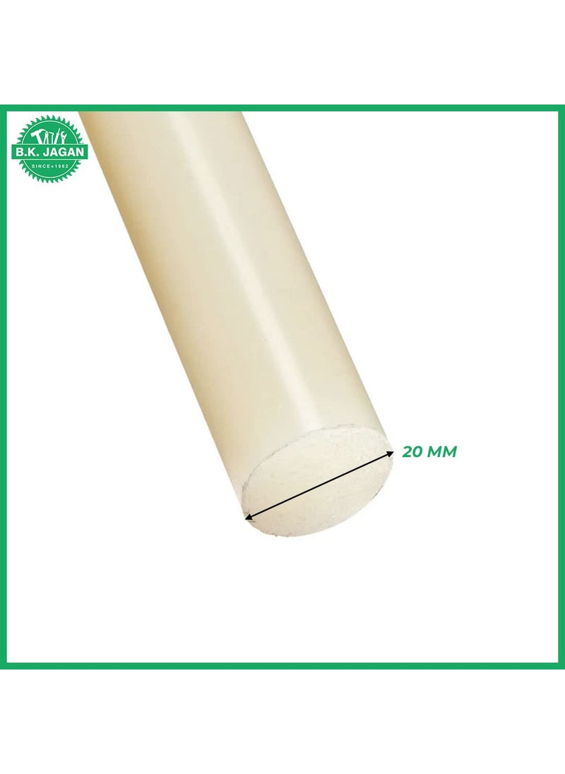 B K JAGAN CO Nylon Rods White Engineering Round Bar Length300Mm 20 MM 2