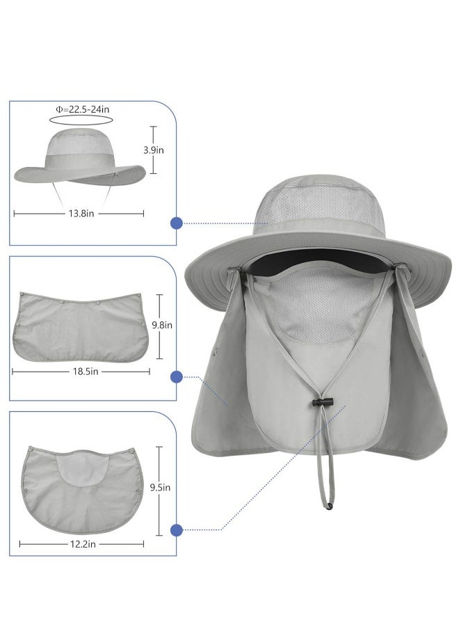 Outdoor Sun Hat UPF 50 Protection Waterproof Fishing Cap Face Cover Summer Neck Flap Hat, Unisex Sun Hat with Neck Flap Cover Fishing Cap, Neck Protection