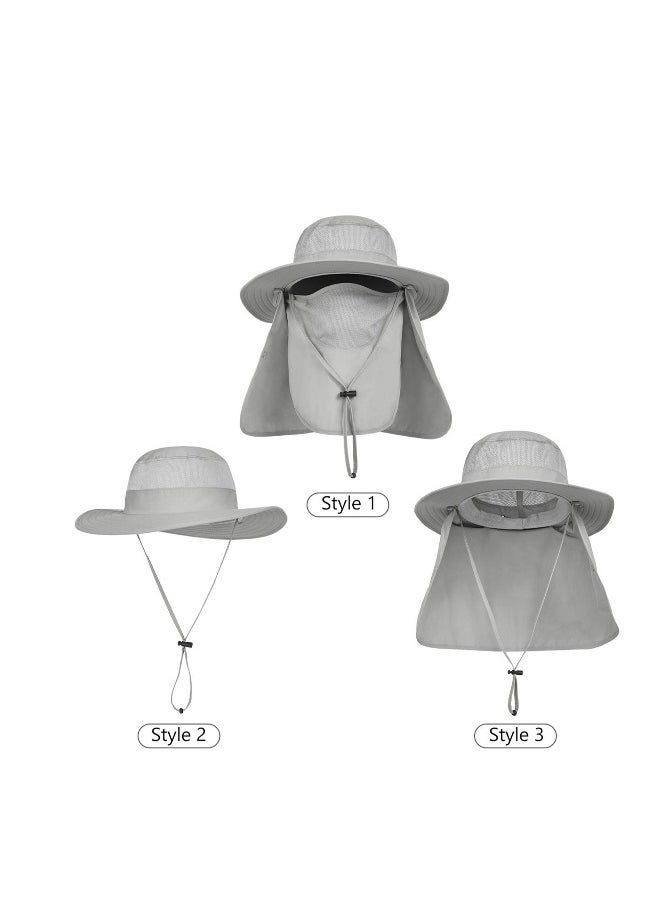Outdoor Sun Hat UPF 50 Protection Waterproof Fishing Cap Face Cover Summer Neck Flap Hat, Unisex Sun Hat with Neck Flap Cover Fishing Cap, Neck Protection