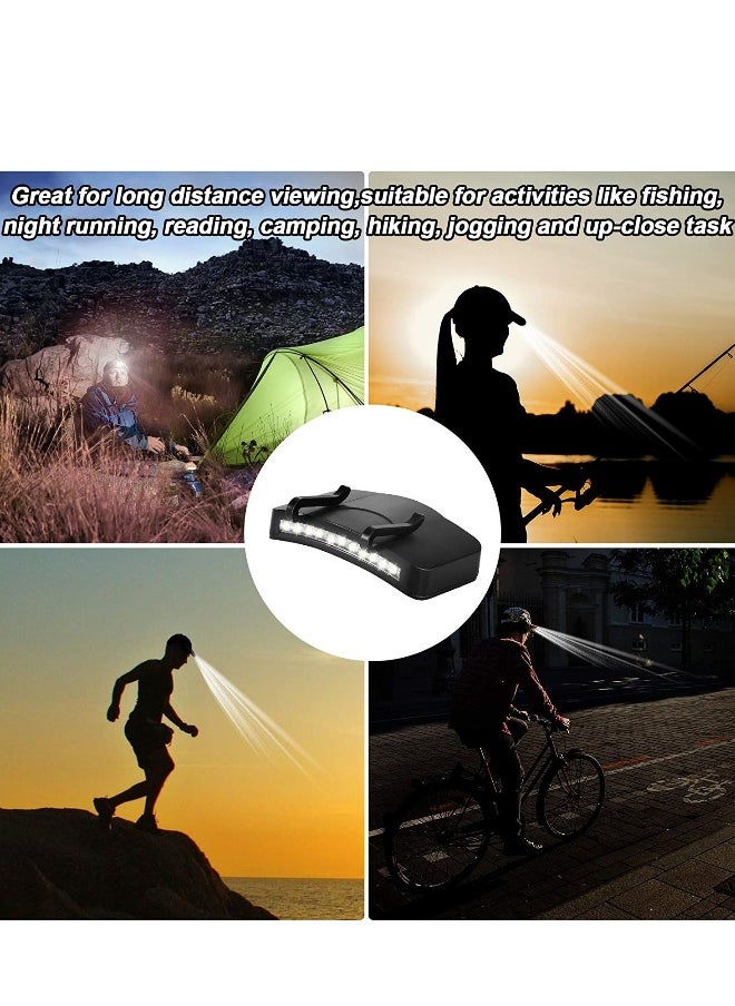 Clip Head lamps Clip on Hat Cap Pocket  Rotatable Light Night Cycling Lighting Hands Free Ultra Bright for Running Fishing Camping  Reading Hiking Emergencies 4PCS Battery Not Included