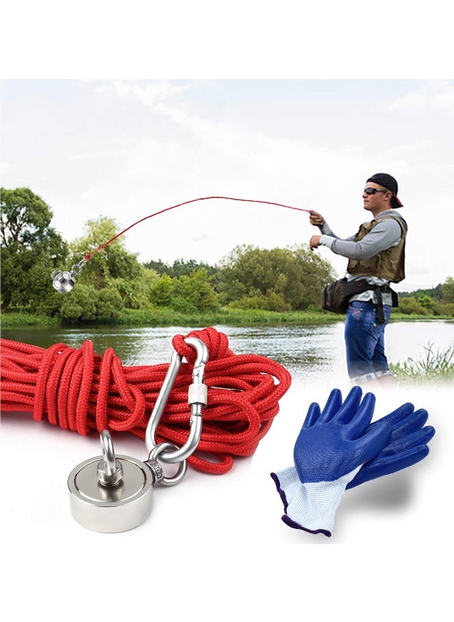 Double-Sided Neodymium Fishing Magnet, 550lbs (249KG) Pulling Force, 1.88-inch (48mm) Diameter, Ideal for River Retrieval and Magnetic Fishing Adventures.