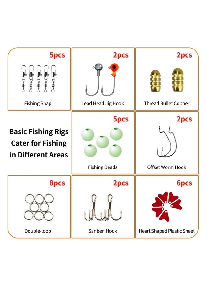 Fishing Accessories KASTWAVE 78 Pcs for Freshwater Bait Tackle Kit for Bass Trout Salmon Fishing Accessories Tackle Box Including Spoon Lures Soft Plastic Worms Crankbait Jigs Fishing Hooks