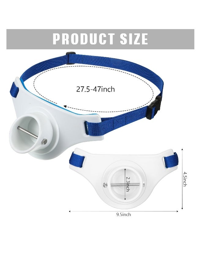 Fishing Belt Waist Rod Holder, 2 Pcs Offshore Stand Up Fighting Harness for Men & Women, Fishing Rod Belt, Fishing Rod Holder, ABS Gimbals with Stainless Steel Insert Locking Pin, White