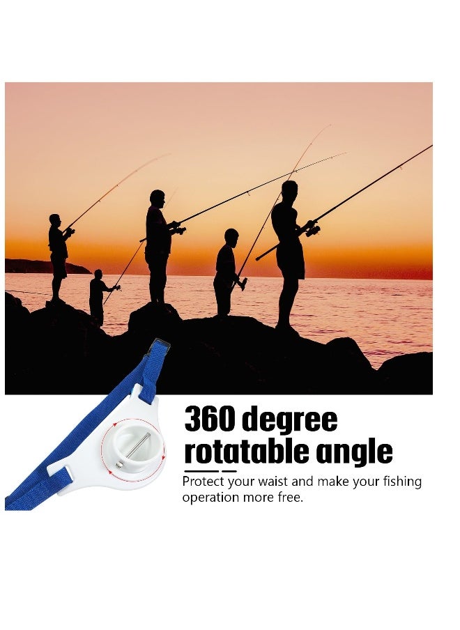 Fishing Belt Waist Rod Holder, 2 Pcs Offshore Stand Up Fighting Harness for Men & Women, Fishing Rod Belt, Fishing Rod Holder, ABS Gimbals with Stainless Steel Insert Locking Pin, White