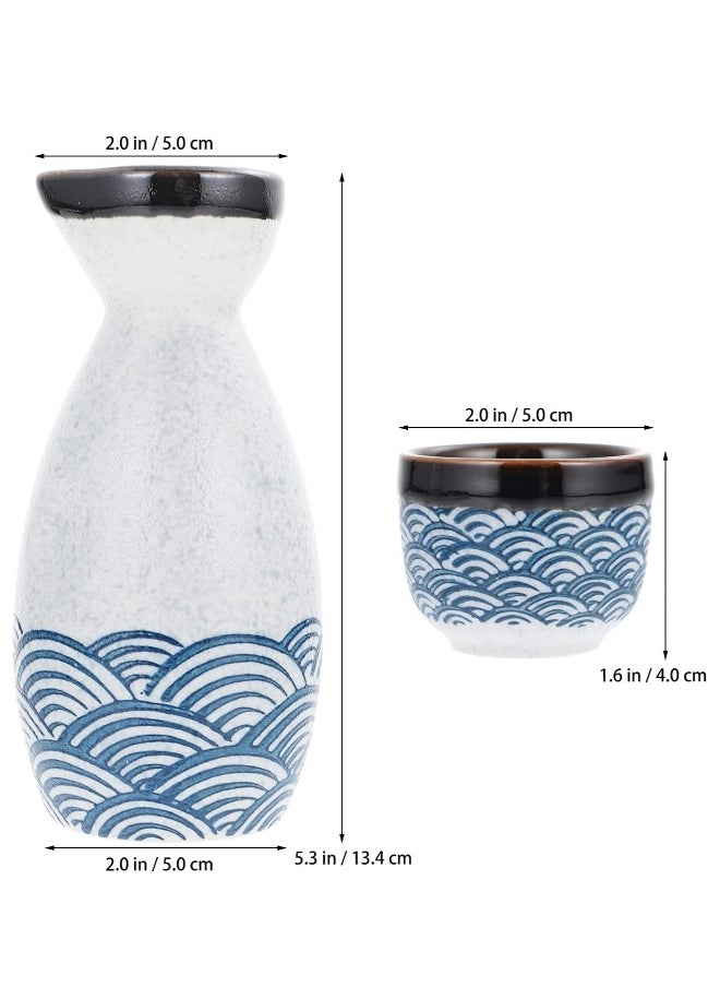 Porcelain Bottle Set, Japanese Porcelain Pottery Cups Crafts, Hand Painted Design Sushi Restaurant Style, Traditional Ceramic Tea Cups for Home Party Gadgets 1 Drink Pot and 4 Cups