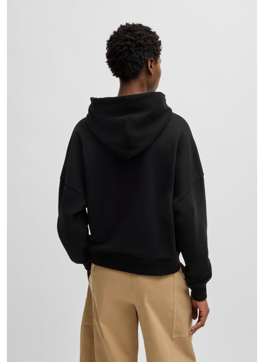 Oversized-fit hoodie in cotton terry with handwritten logo