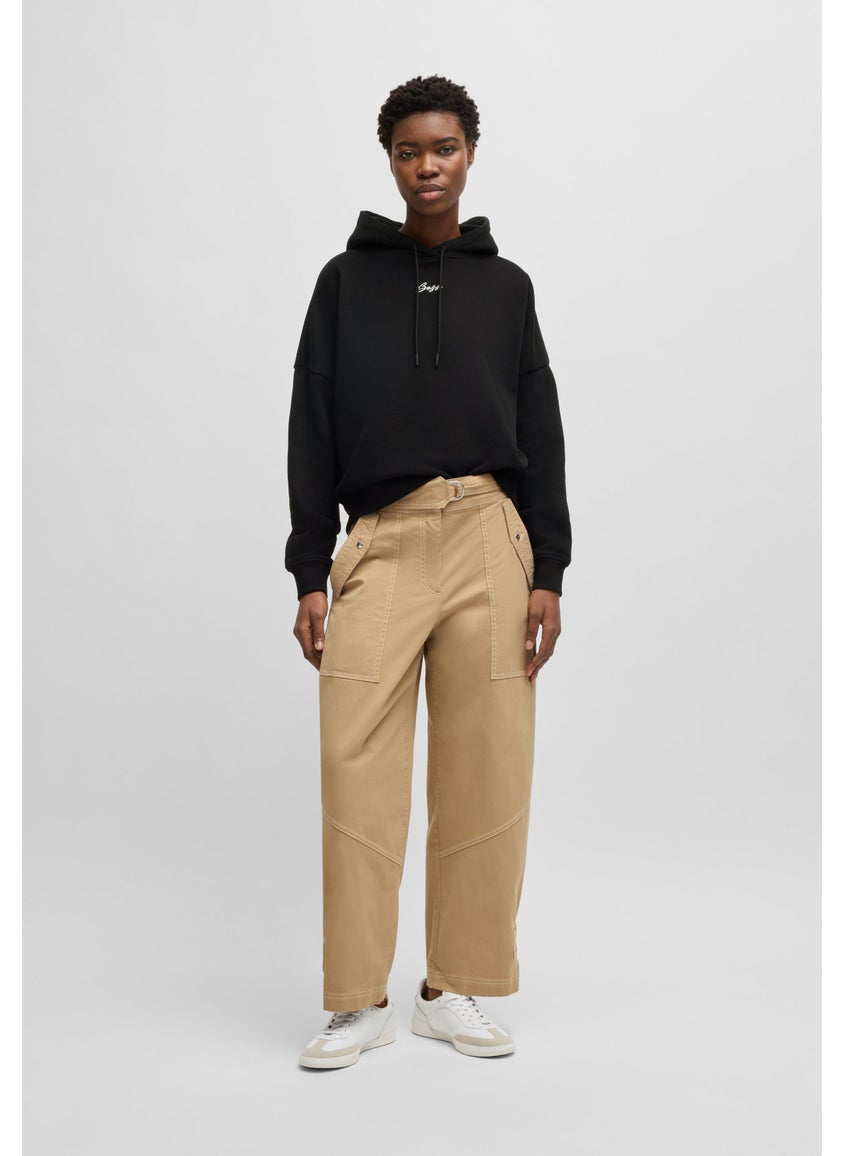 Oversized-fit hoodie in cotton terry with handwritten logo