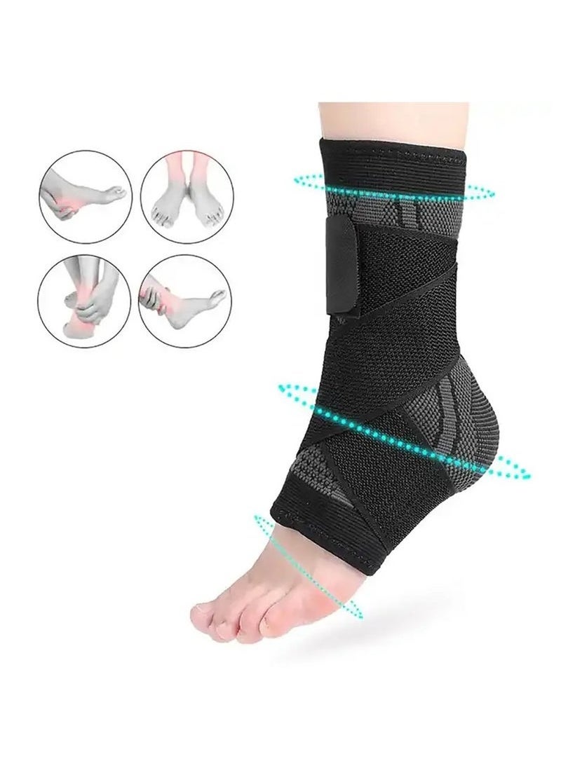 2 Piece Ankle Protector Adjustable Compression Ankle Support Brace For Running Sports Football and Basketball(XL)
