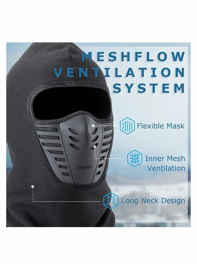 Winter Balaclava Face Mask with Ski Gloves, Cold Weather Full Ski Mask with Breathable Air Face Cover Touch Screen Gloves for Men Women Skiing, Riding