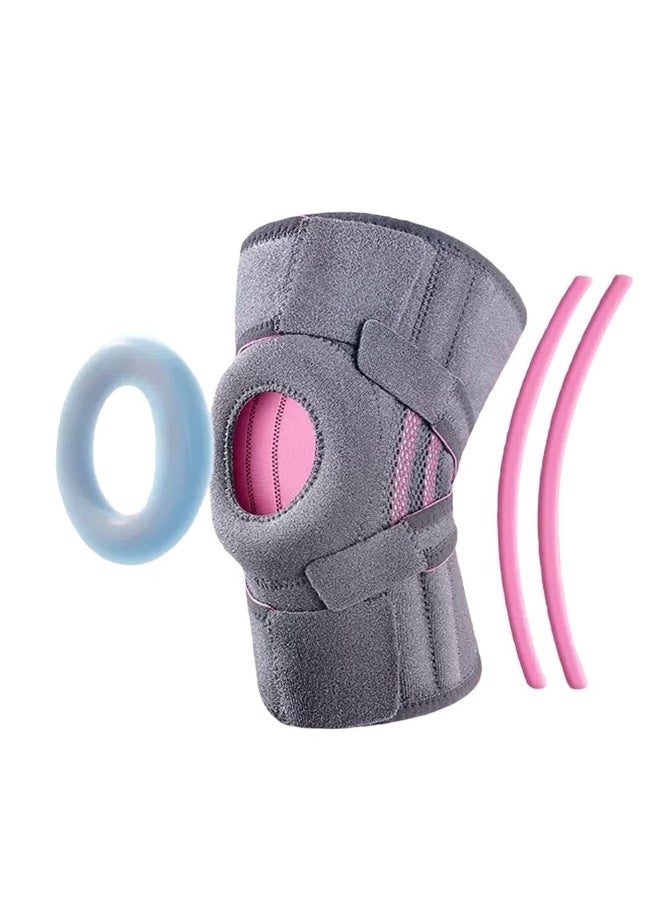 Knee Brace, Knee Brace for Meniscus Tear, for Arthritis Pain and Support, Hinged Knee Support, Knee Compression Sleeve for Knee Pain, for Weightlifting, Gym, Workout, Volleyball, Dark Grey