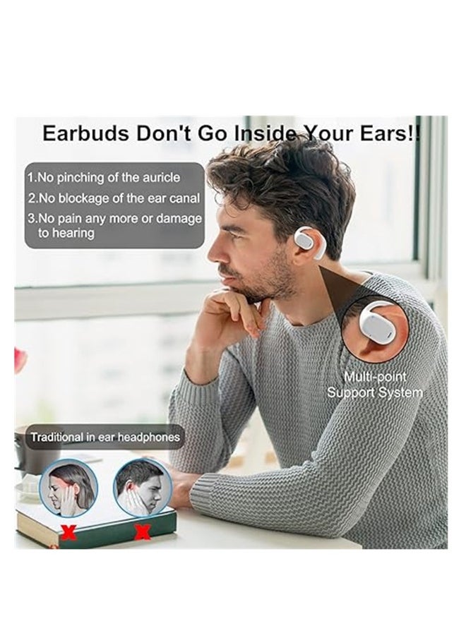 Open Ear Headphones, VG332 2023 Version, with Dual 16.2mm Dynamic Drivers Deep Bass, Air Conduction Headphones Bluetooth 5.3 Touch Control Wireless Earbuds, Up to 16 Hours Playtime