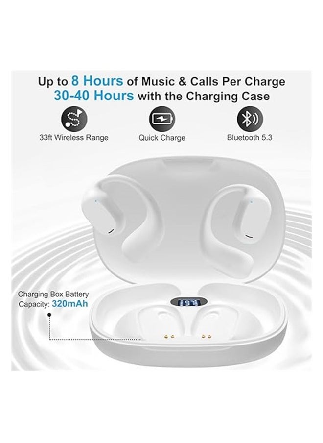 Open Ear Headphones, VG332 2023 Version, with Dual 16.2mm Dynamic Drivers Deep Bass, Air Conduction Headphones Bluetooth 5.3 Touch Control Wireless Earbuds, Up to 16 Hours Playtime
