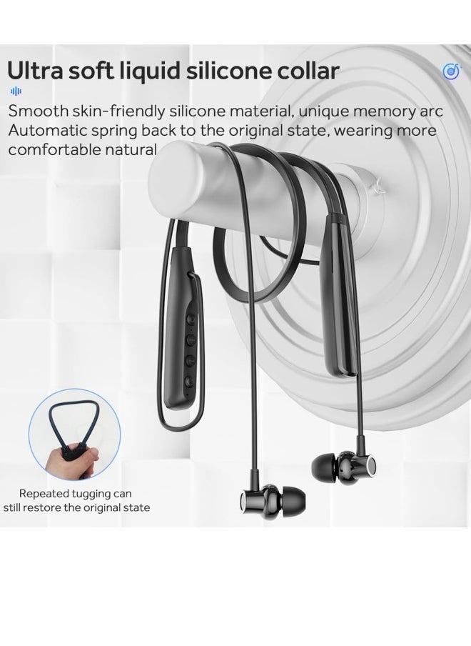 Wireless Headphones Neckband Bluetooth 5.3 with LED Power Display Waterproof Hi-Fi Stereo Earbuds for Sports Gym Running