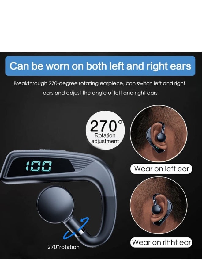 Wireless Bluetooth Headset with Noise Cancelling Mic - 48 Hours Talk Time, Ideal for Sports, Business, Office, Driving, and Trucking - Comfortable Earpiece for Cell Phones