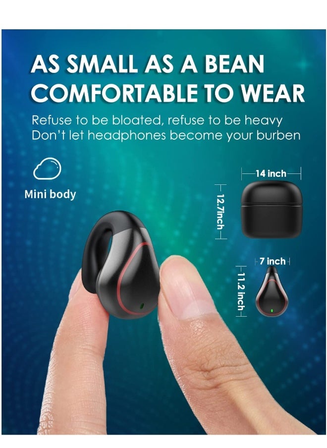 Mini Wireless Open Earbuds with Mic for iPhone and Android, True Wireless Bluetooth Earphones for Small Ear Canals, Perfect for Running and Cycling