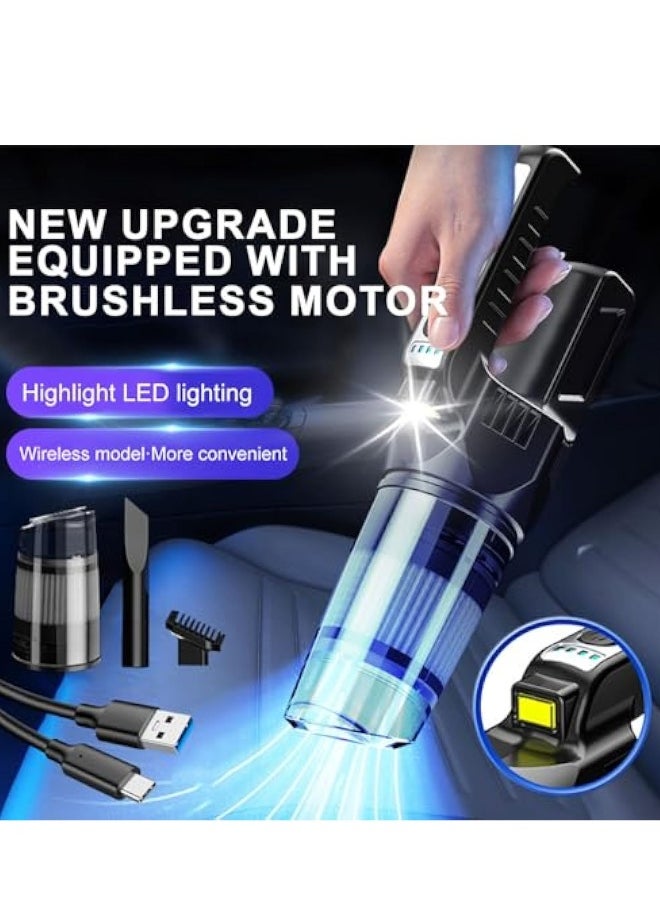 Cordless Cleaner Vacuum, Handheld Vacuum Cordless, Cordless Vacuum Cleaner Lightweight Low-Noise, Handheld Vacuum 125ml Upgraded High Power, Mini Car Vacuum Cleaner for Home/Car/Pet hair/Dust with Led