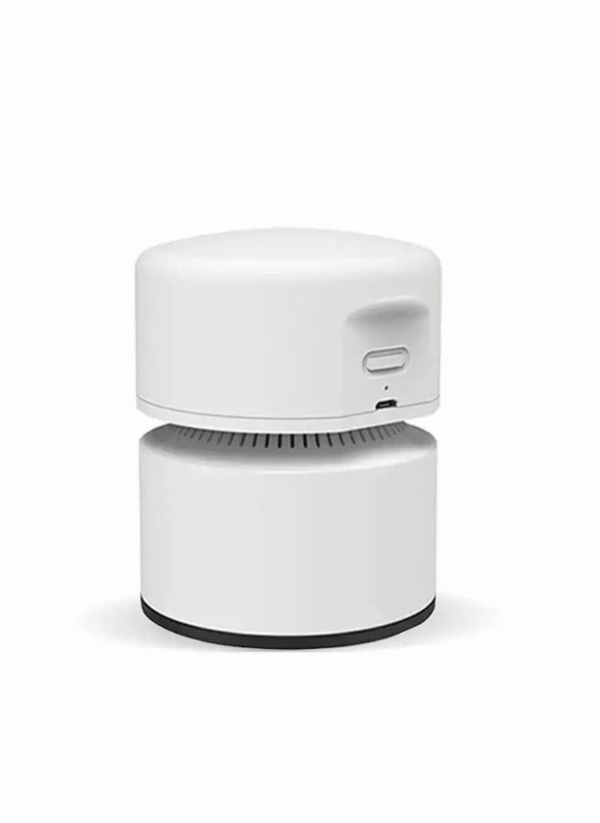 Desktop Vacuum Cleaner, Portable Keyboard Sweeper, Mini Crumb Vacuum Cleaner Table Food Rubber, High Endurance up to 400 mins,360º Rotatable Design for Keyboard/Home/Office (White)