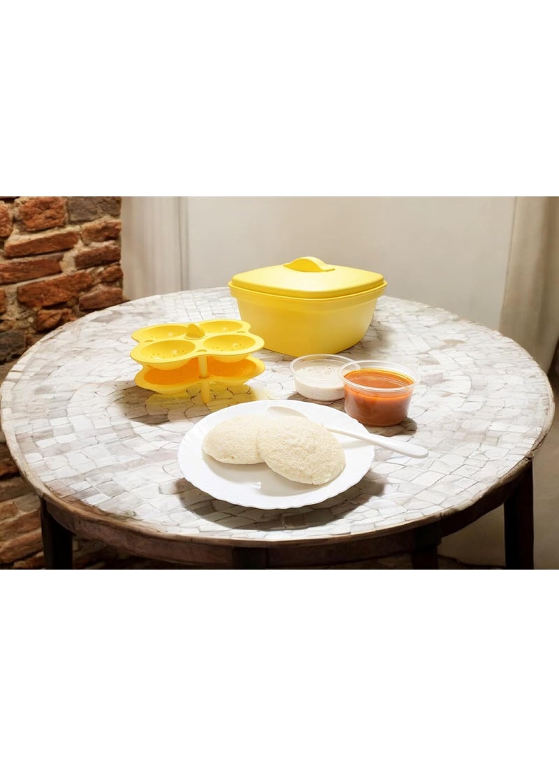 Tyagy Microwave Idli Maker and Steamer Utility Cooker Plastic Makes 8 Idli Dhokla Rice Cooker Dishwasher Safe with Lid ABS Plasitc Multicolor Pack of 1 Set