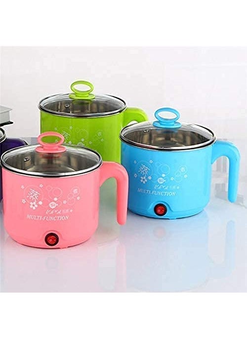 CRAFTOVO Electric Cooking Pot Stainless Steel Cooker Kettle Is Concealed Base Noodle Maker Vegetable Rice Steamer for Home Office Travel Multicolor