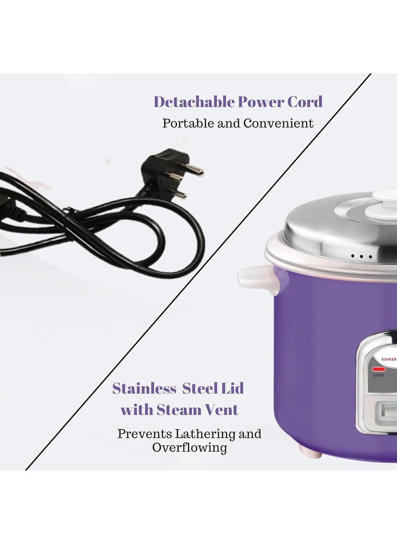 Ksheer Ganga 18 L Electric Rice CookerDetachable power cordDurable bodyCool touch handles1 year warranty on product 5 years warranty on heating plate Lilac 2 POT