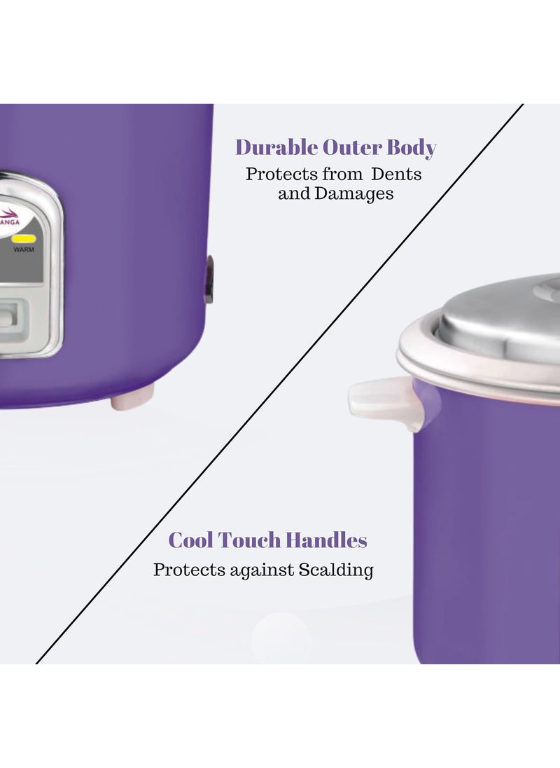 Ksheer Ganga 18 L Electric Rice CookerDetachable power cordDurable bodyCool touch handles1 year warranty on product 5 years warranty on heating plate Lilac 2 POT