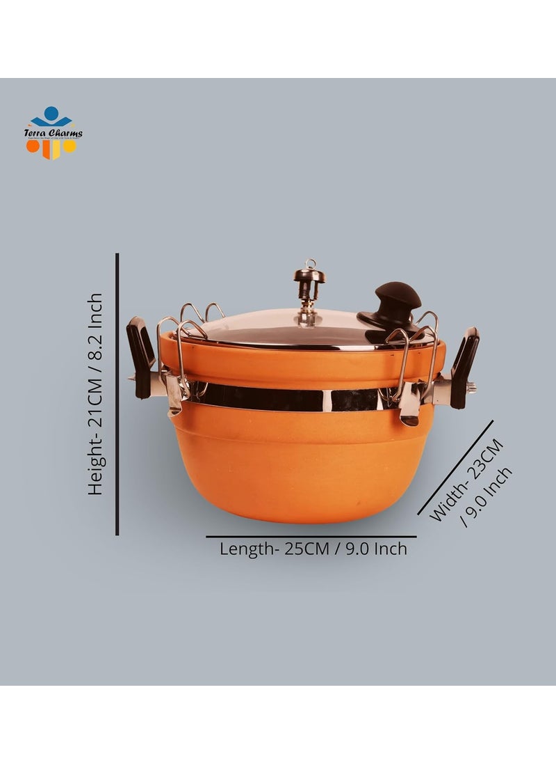 Premium Clay Biryani Cooker Eartenware Handcrafted Clay Biryani Cooker Authentic Flavors and Perfect Rice 3 Ltr Pressure Cooker