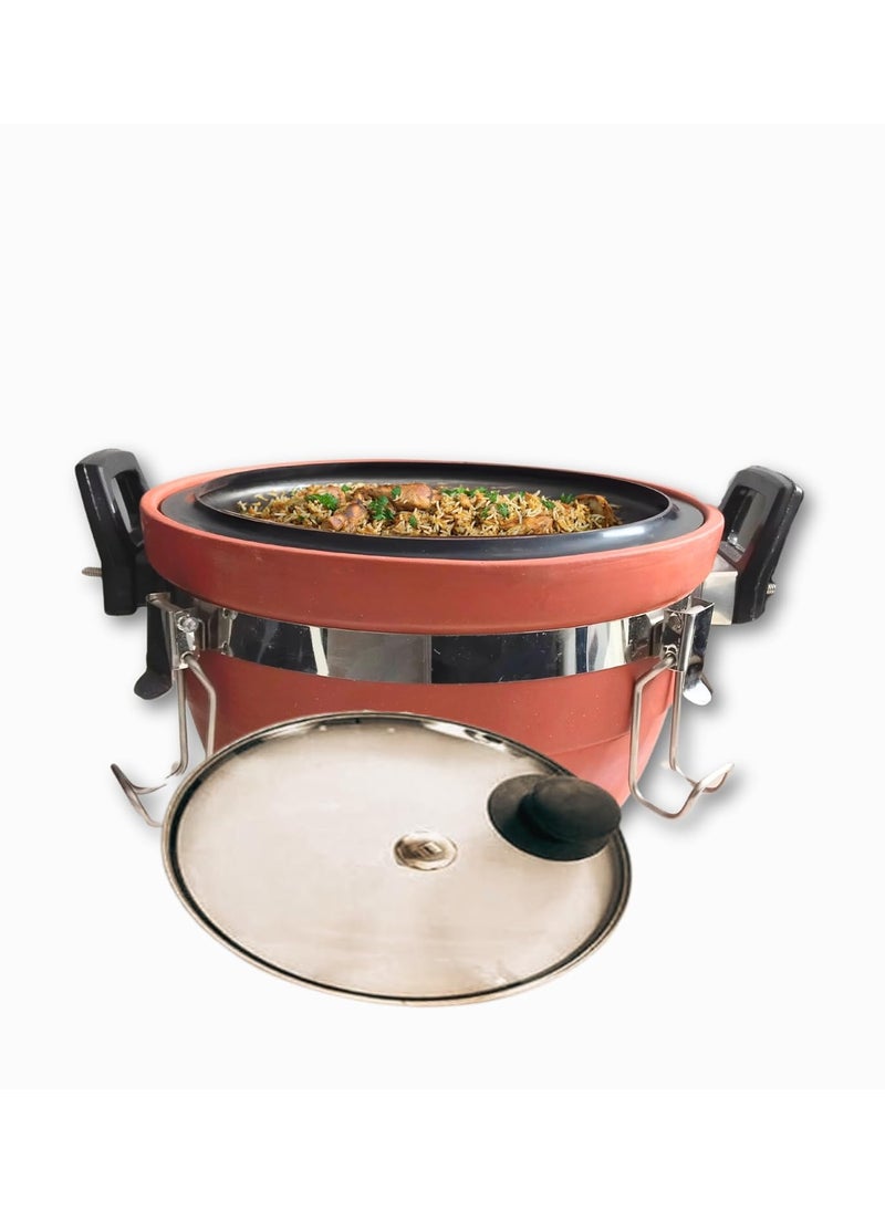 Premium Clay Biryani Cooker Eartenware Handcrafted Clay Biryani Cooker Authentic Flavors and Perfect Rice 3 Ltr Pressure Cooker