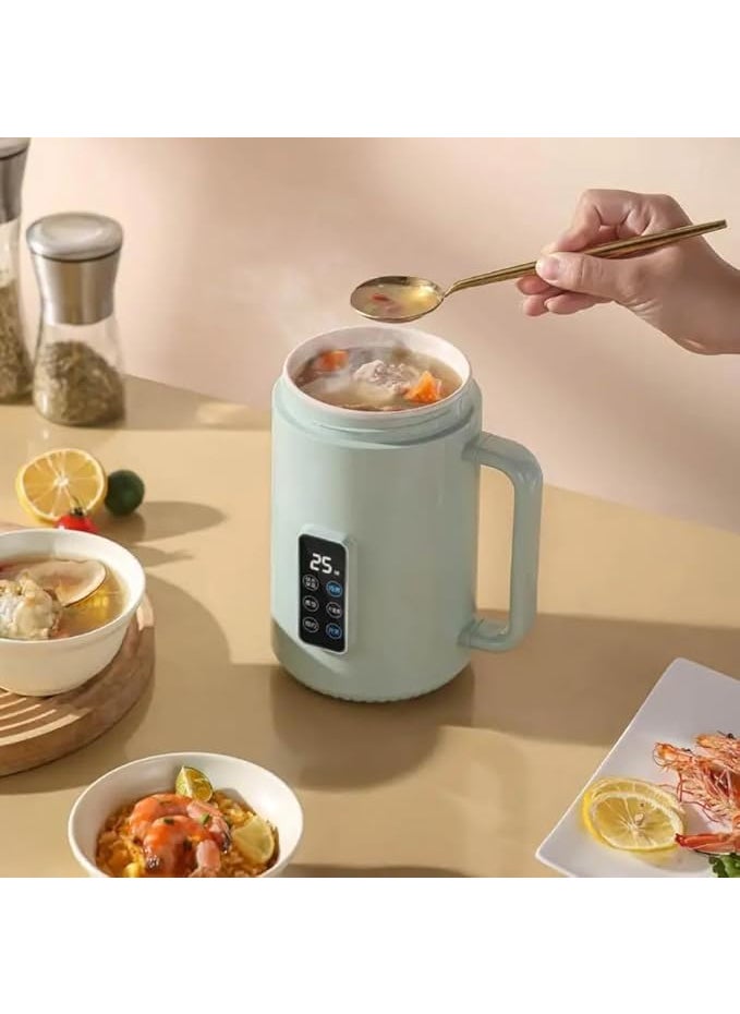 Portable Rice Cooker with Stainless Steel Pot Ceramic Inner Coating LCD Display MultiCooker Electric Pot Travel Small Stew