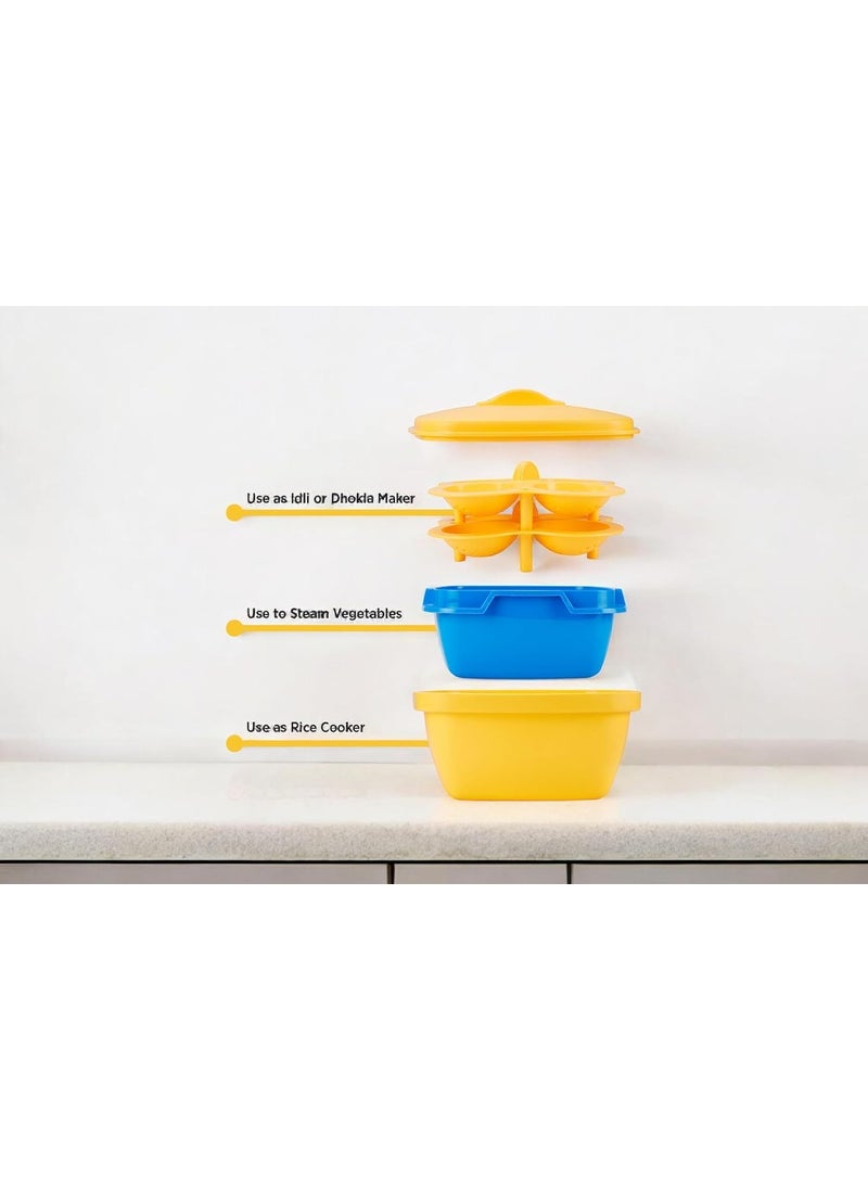 Microwave Dishwasher Safe Plastic Idli MakersMakes 8 Idlis Vegetable Steamer Rice CookerFull Big Set Rice Maker Idli Steamer With Lid Plastic Idli Maker MultiColor