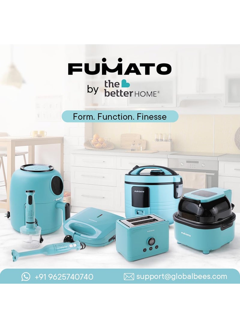 FUMATO 500W Electric Rice Cooker with Single Pot15L 3in1 Electric Cooker Boiler Steamer Aluminum Pot Keep Warm Function Cool Touch Body Includes Measuring Cup 1 Year Warranty Teal