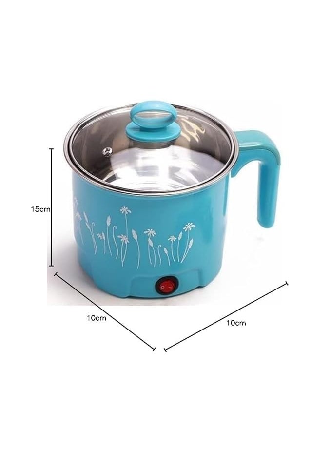 kleverkitchen Duck Non Stick Electric Mini Cooker With Steamer multipurpose duck Pot Rice Cooker Electric CookerNonStick Cooking Pot with Steamer Mini Rice CookerPortable PotTravel Noodle PotFood Container Electric Heating Lunchbox Capacity 18L 600W