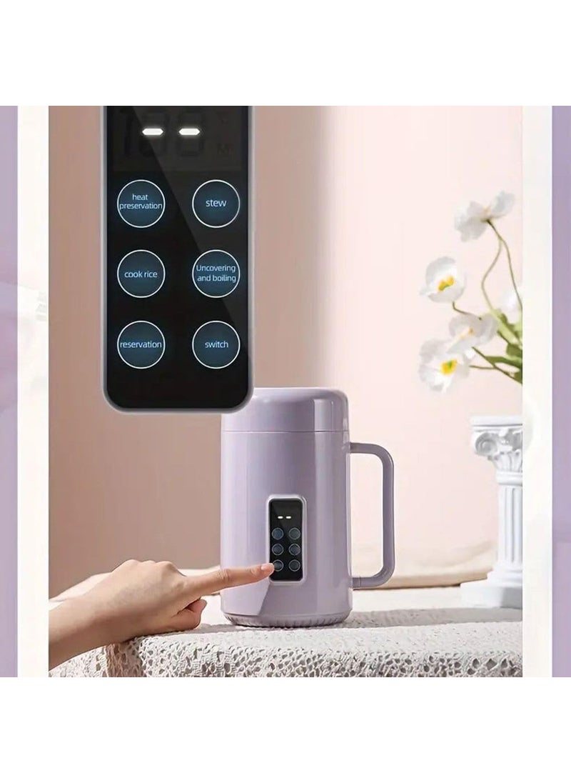 MVM Enterprise Portable Rice Cooker with Stainless Steel Pot Ceramic Inner Coating LCD Display MultiCooker Purple