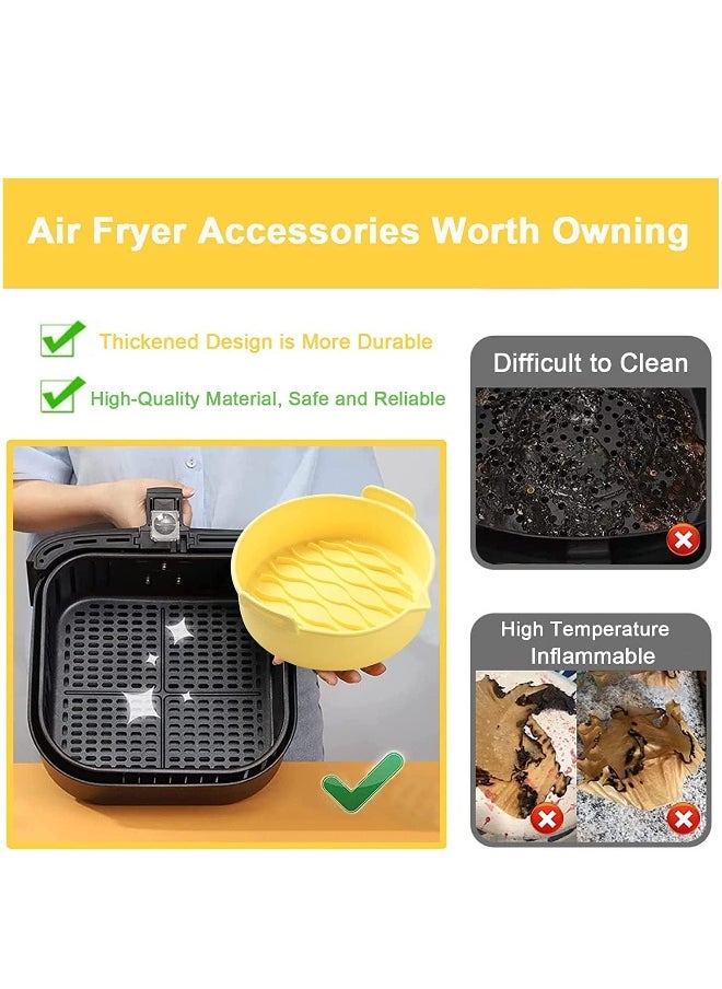 Air Fryer Silicone Liners, 7.8 inch Air Fryer Round Basket Bowl, Reusable Air Fryer Baking Tray, for Basket Size 3.6 to 7 QT, Non-stick, Food Safe, Great Instant Pot Kitchen Accessories