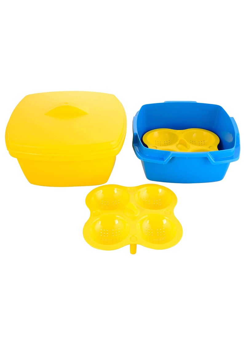 Foliam Microwave Plastic Idli MakerSteamerRice Cooker Multicolour